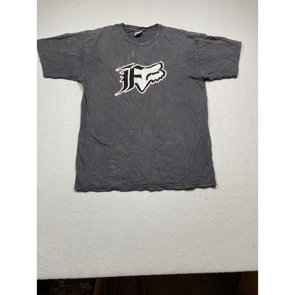 Fox Racing T-Shirt Cotton Faded Black Large Mens
